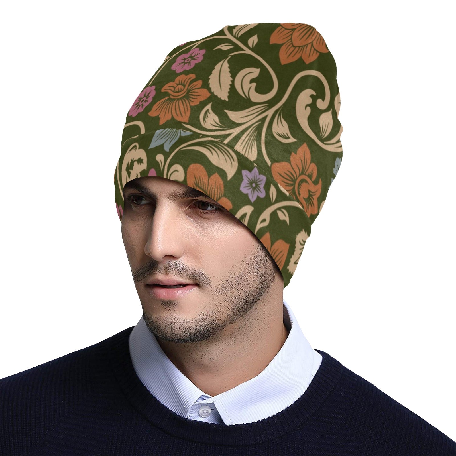 Floral Vintage Print Pattern Unisex Beanie