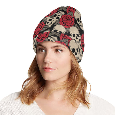 Skull And Roses Print Design LKS301 Unisex Beanie