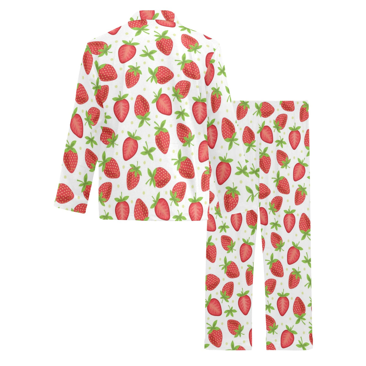 Strawberry Pattern Print Design SB07 Men's Long Sleeve Pajama Set