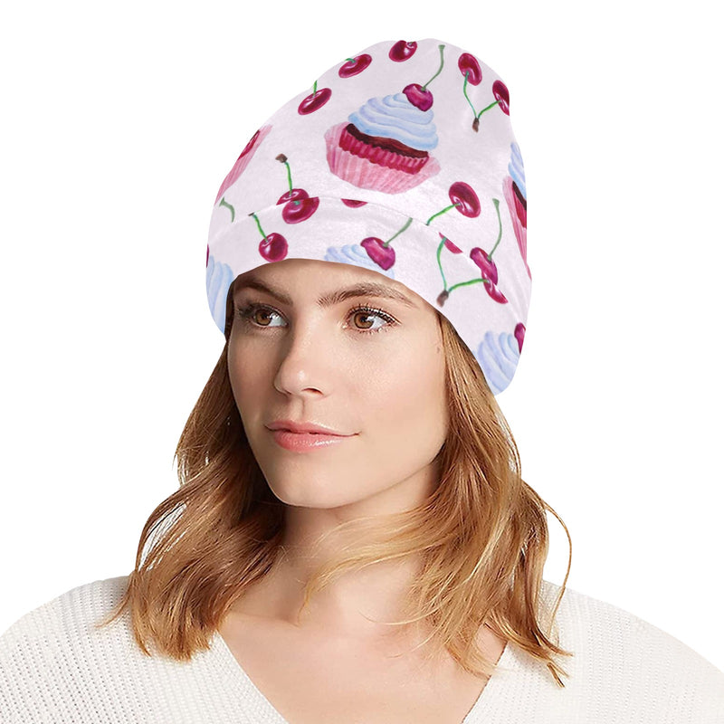 Cherry Cupcake Pink Pattern Unisex Beanie