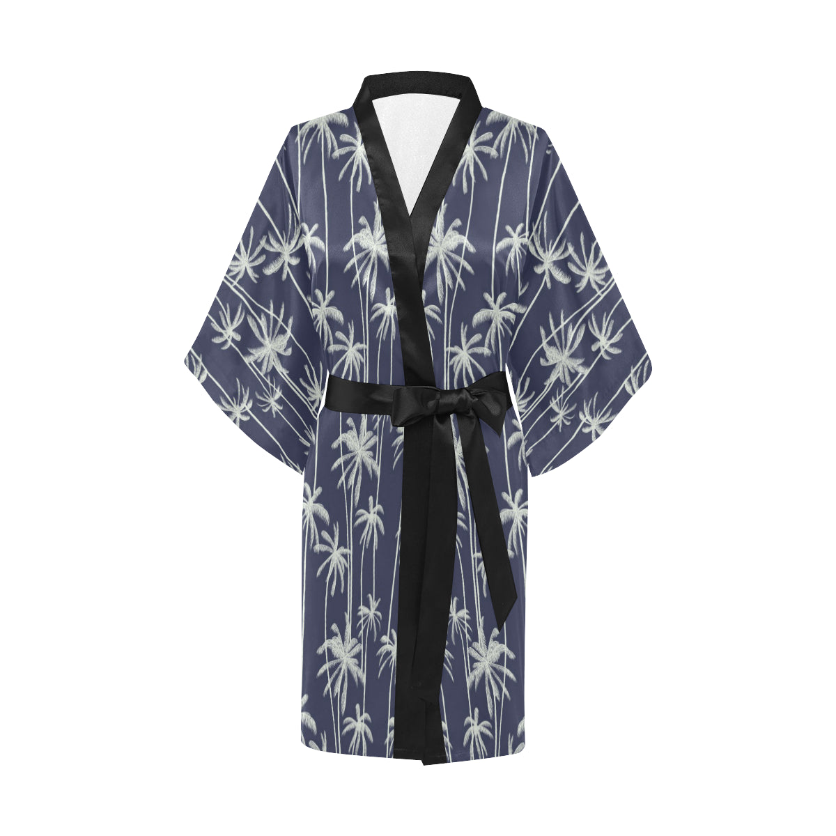 Palm Tree Pattern Print Design PT06 Women's Short Kimono