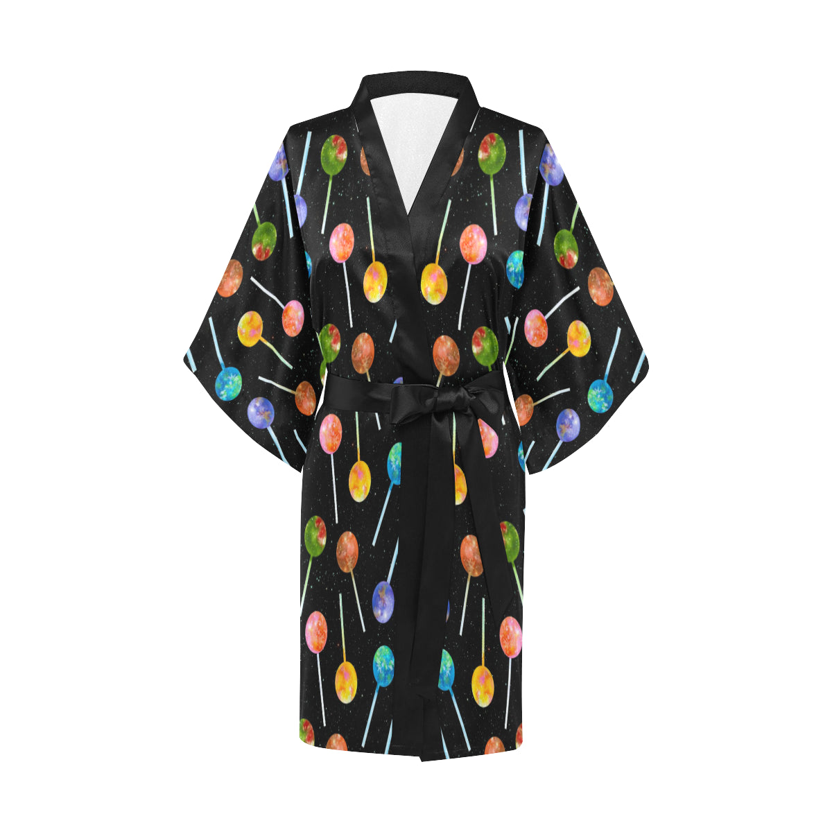 Lollipop Pattern Print Design LL04 Women's Short Kimono