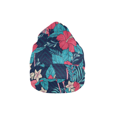 Flamingo Red Hibiscus Pattern Unisex Beanie