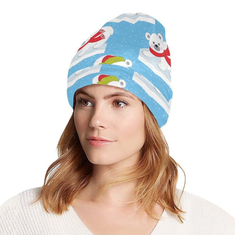 Polar Bear Pattern Print Design PB06 Unisex Beanie