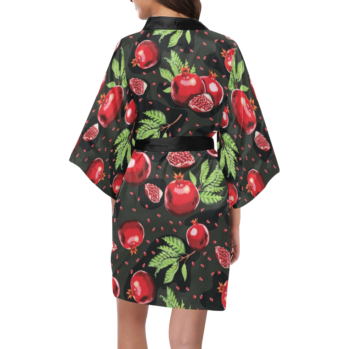 Pomegranate Pattern Print Design PG06 Women's Short Kimono