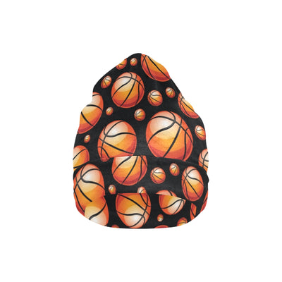 Basketball Black Background Pattern Unisex Beanie