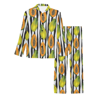 Papaya Pattern Print Design PP01 Men's Long Sleeve Pajama Set