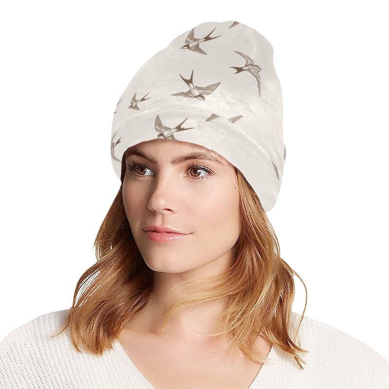 Swallow Bird Pattern Print Design 01 Unisex Beanie