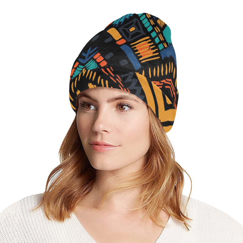 Kente Pattern Print Design 05 Unisex Beanie