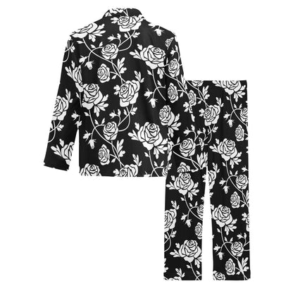 Rose Pattern Print Design RO013 Men's Long Sleeve Pajama Set