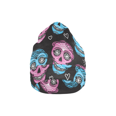 Day of the Dead Skull Print Pattern Unisex Beanie