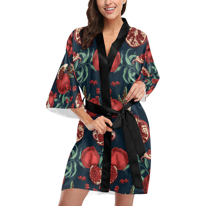 Pomegranate Pattern Print Design PG04 Women's Short Kimono