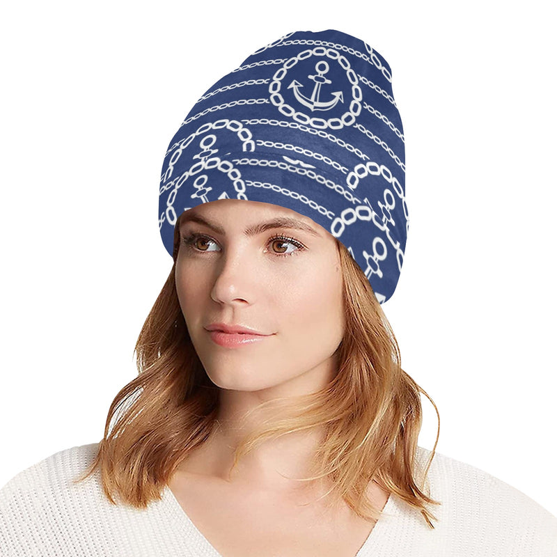 Anchor Stripe Pattern Unisex Beanie