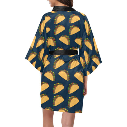 Taco Pattern Print Design TC04 Women's Short Kimono