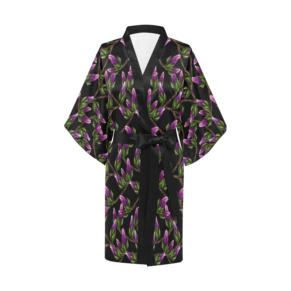 Magnolia Pattern Print Design MAG010 Women's Short Kimono