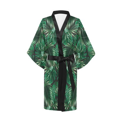 Tropical Flower Pattern Print Design TF012 Women's Short Kimono