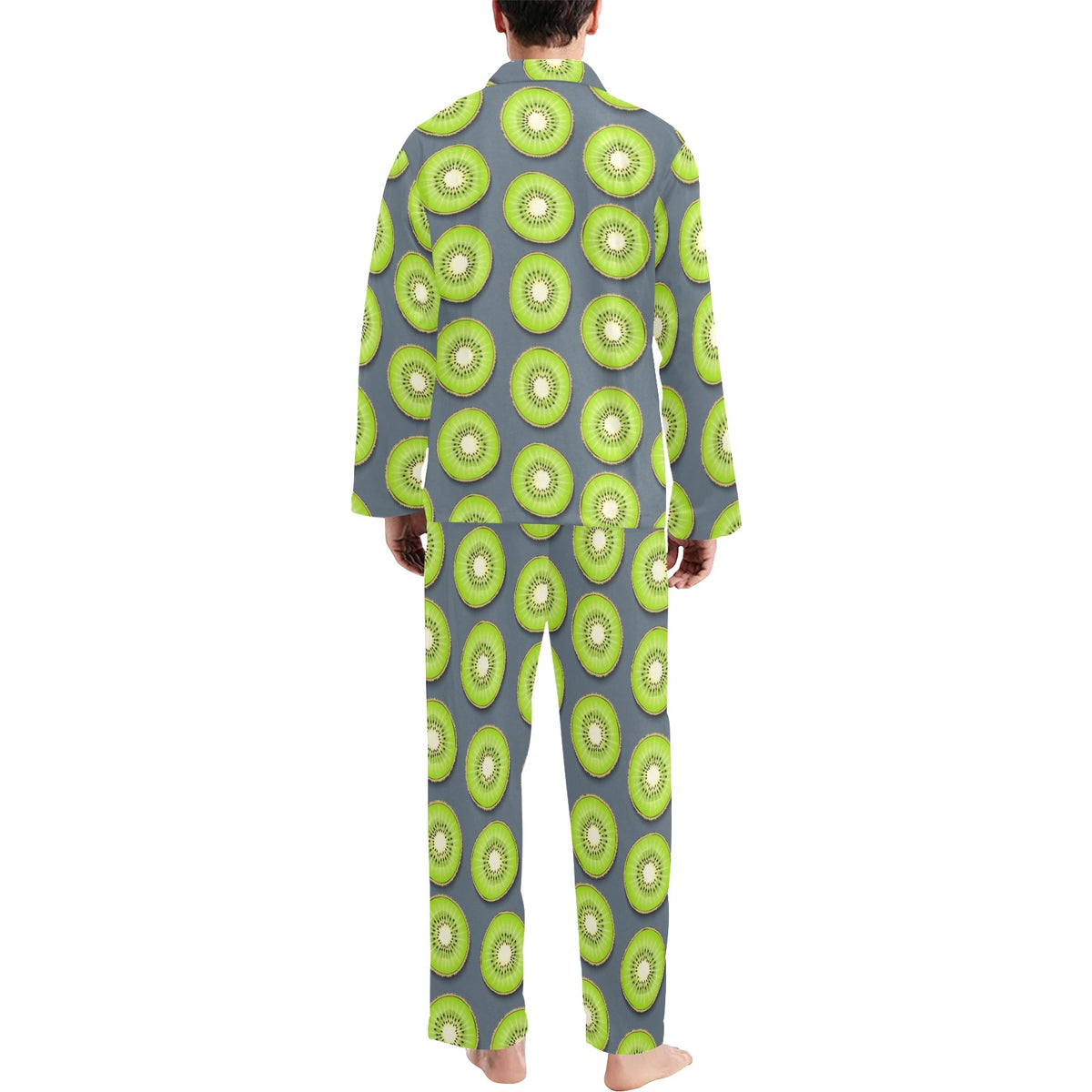 Kiwi Pattern Print Design KW06 Men's Long Sleeve Pajama Set
