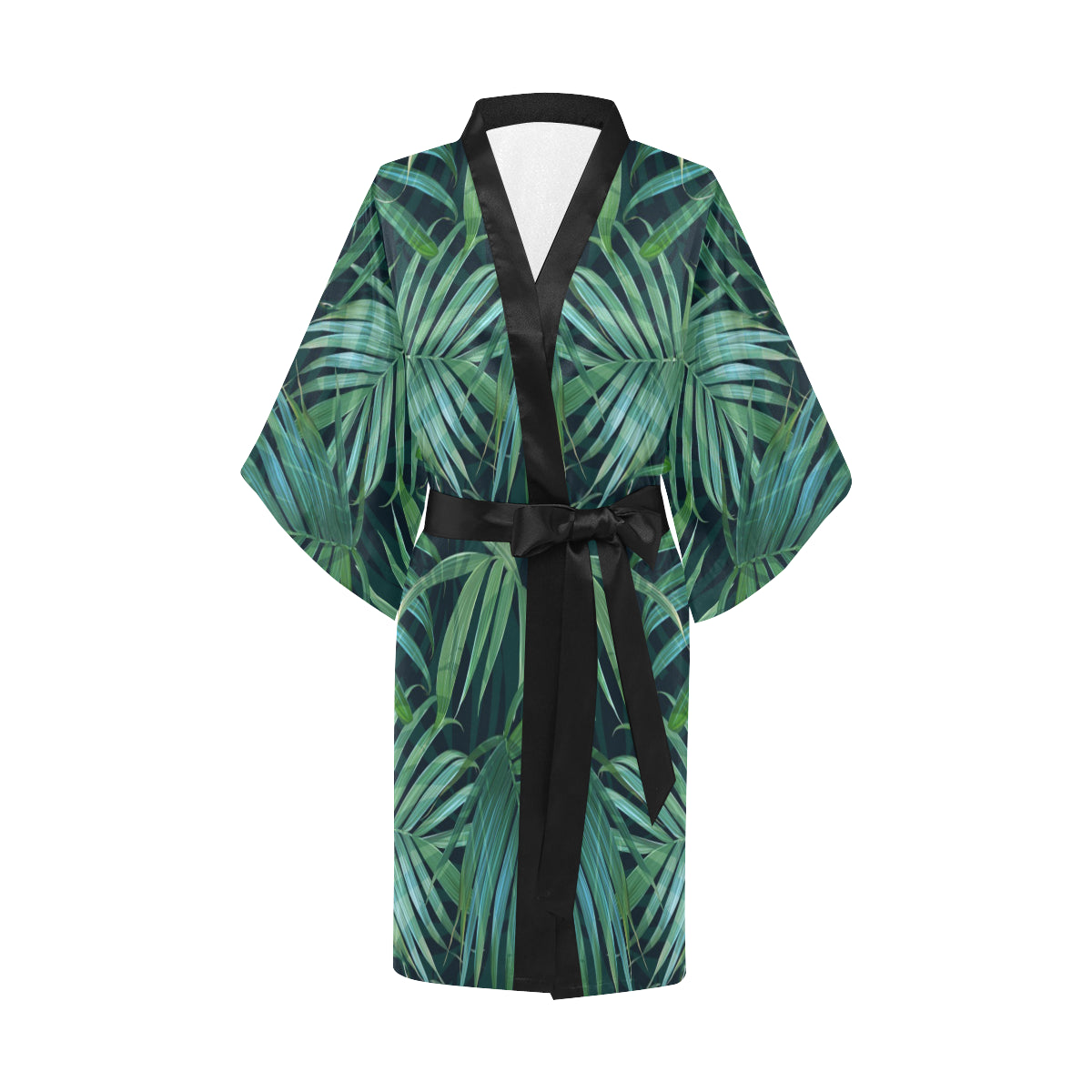 Tropical Flower Pattern Print Design TF011 Women's Short Kimono