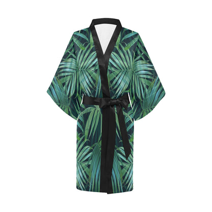 Tropical Flower Pattern Print Design TF011 Women's Short Kimono