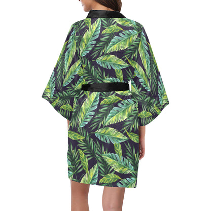 Tropical Flower Pattern Print Design TF06 Women's Short Kimono