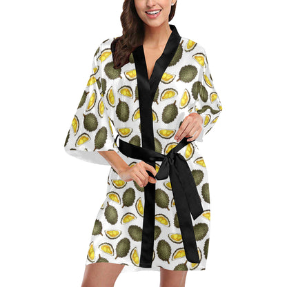 Durian Pattern Print Design DR03 Women's Short Kimono