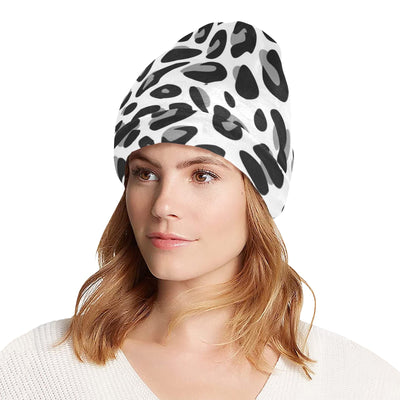 Snow Leopard Skin Print Unisex Beanie