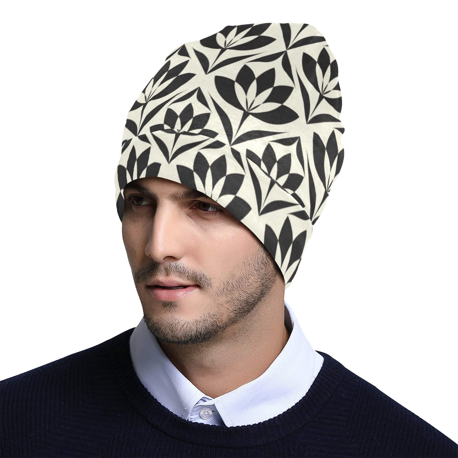 Lotus Pattern Print Unisex Beanie