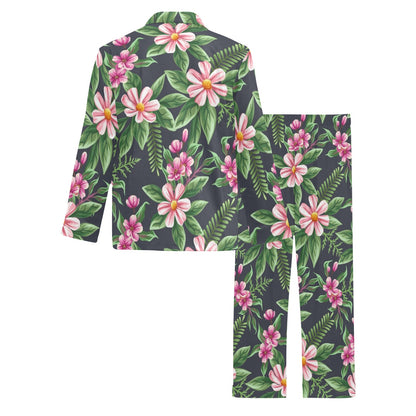 Summer Floral Pattern Print Design SF010 Men's Long Sleeve Pajama Set