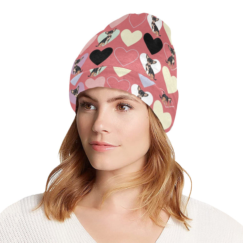 Chihuahua Pattern Print Design 01 Unisex Beanie