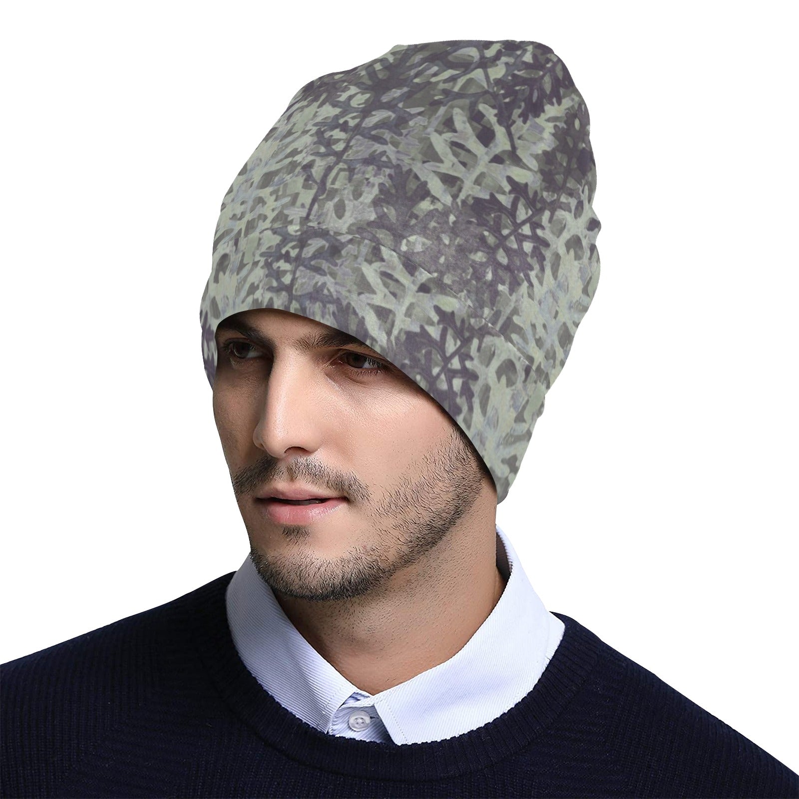 Camouflage Fern Pattern Print Design 05 Unisex Beanie