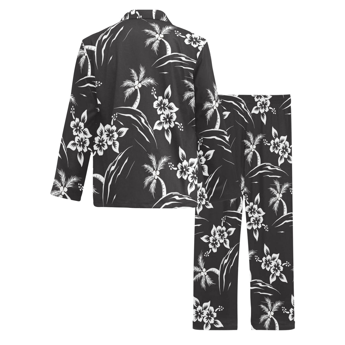 Palm Tree Pattern Print Design PT02 Men's Long Sleeve Pajama Set
