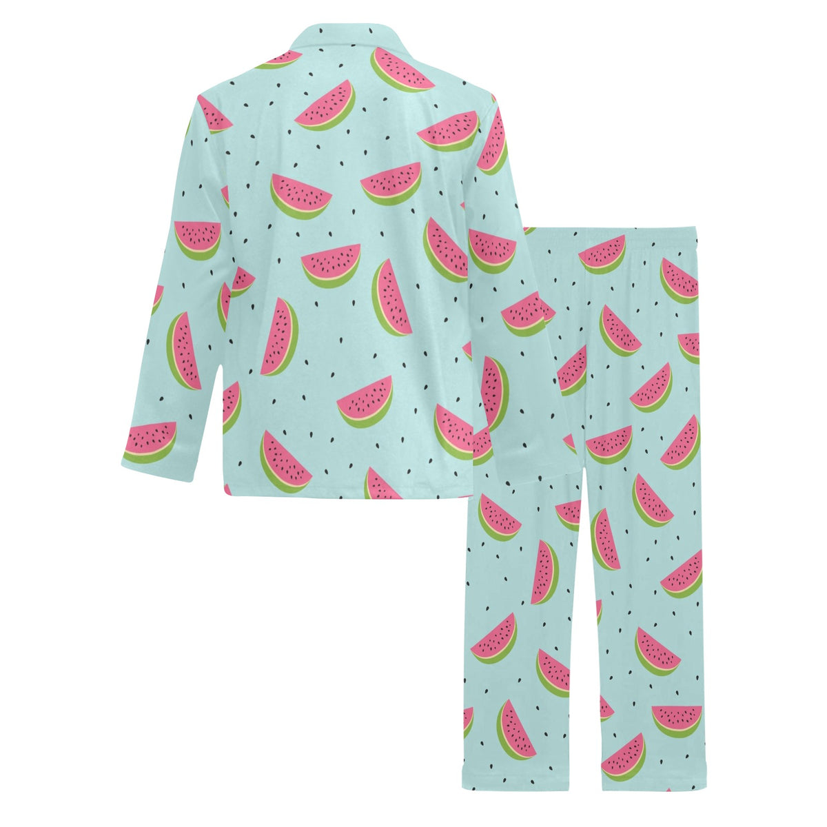 Watermelon Pattern Print Design WM06 Men's Long Sleeve Pajama Set