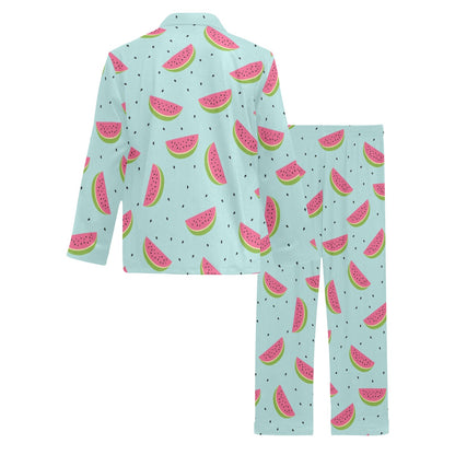 Watermelon Pattern Print Design WM06 Men's Long Sleeve Pajama Set