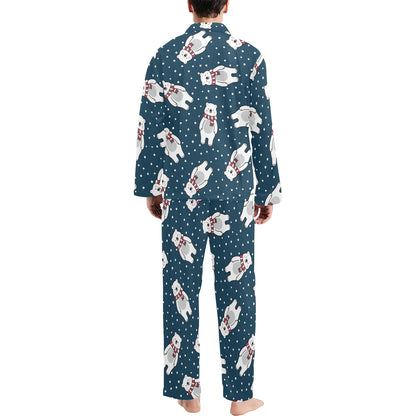 Polar Bear Pattern Print Design PB05 Men's Long Sleeve Pajama Set