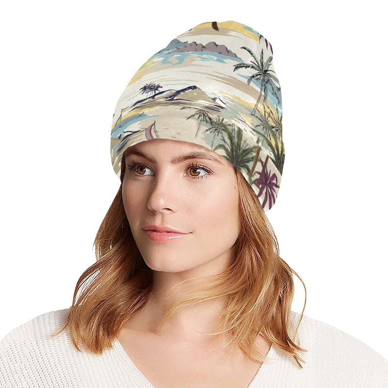 Palm Tree Beach Print Unisex Beanie