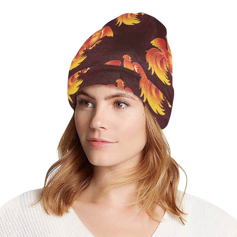 Rooster Pattern Print Design A04 Unisex Beanie