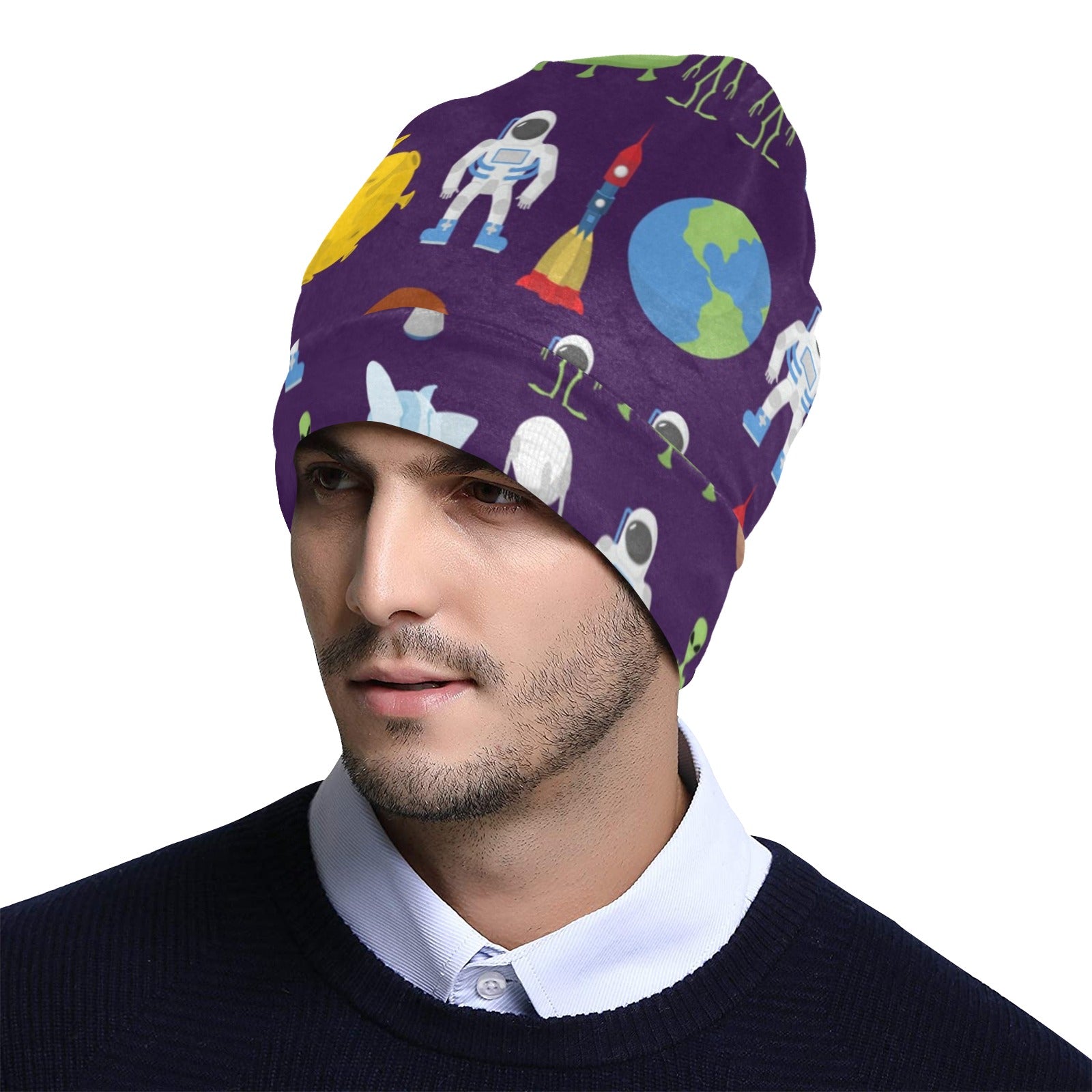 Alien Astronaut Planet Unisex Beanie