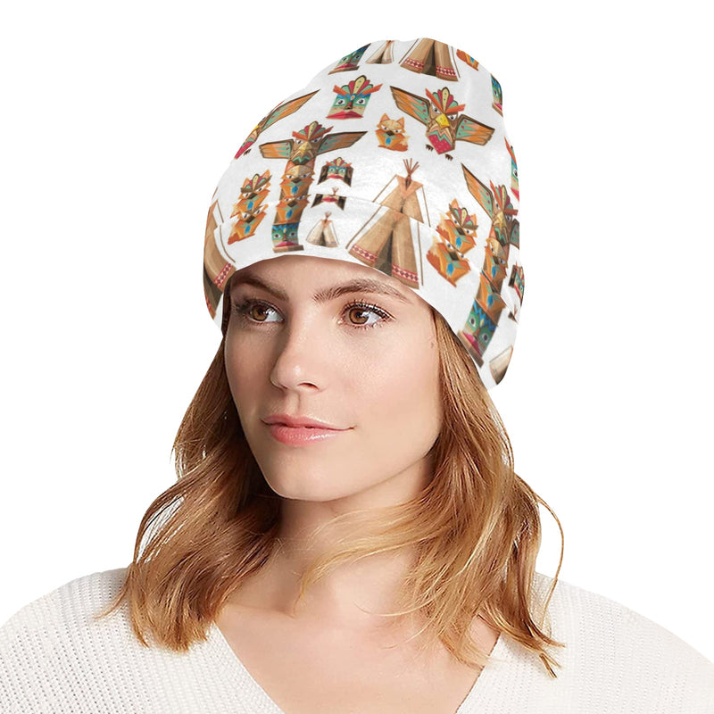 Totem Native Print Design LKS303 Unisex Beanie