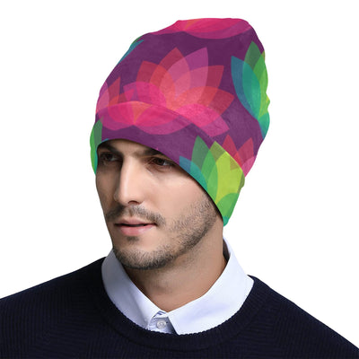 Lotus Pattern Print Design 02 Unisex Beanie