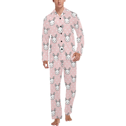 Rabbit Pattern Print Design RB02 Men's Long Sleeve Pajama Set