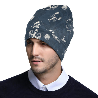 Nautical Sea Themed Print Unisex Beanie