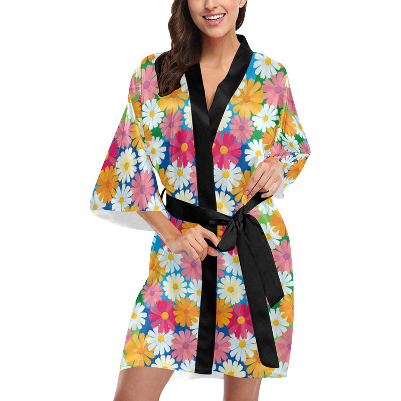 Daisy Pattern Print Design DS05 Women's Short Kimono