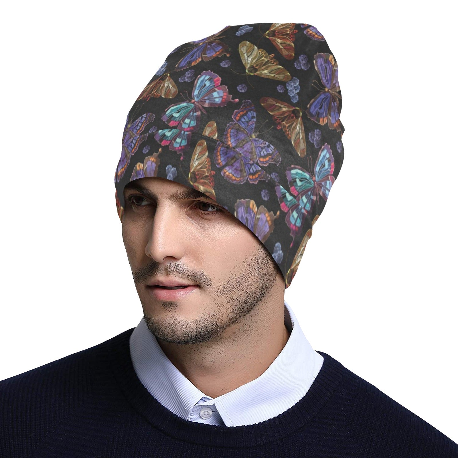 Butterfly Pattern Print Design 013 Unisex Beanie