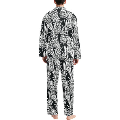 Pineapple Pattern Print Design PP08 Men's Long Sleeve Pajama Set