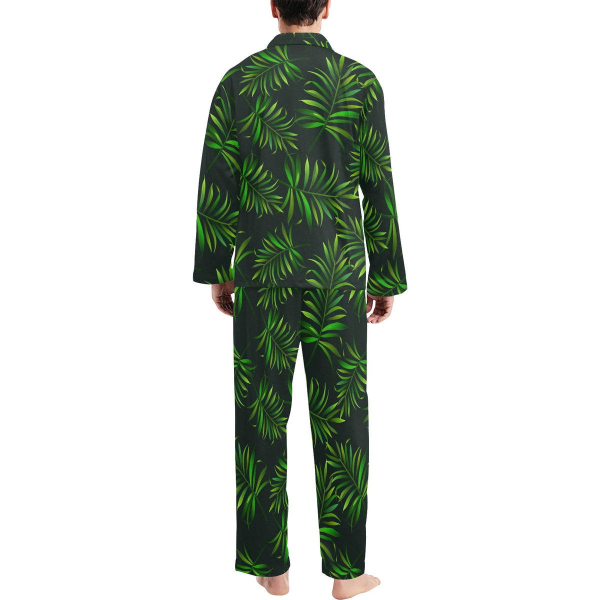 Rainforest Pattern Print Design RF03 Men's Long Sleeve Pajama Set