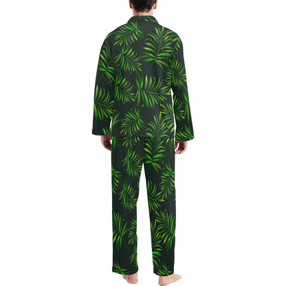 Rainforest Pattern Print Design RF03 Men's Long Sleeve Pajama Set