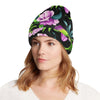 Bright Purple Floral Pattern Unisex Beanie