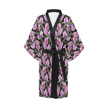 Magnolia Pattern Print Design MAG011 Women's Short Kimono