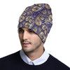 Paisley Blue Yellow Design Print Unisex Beanie