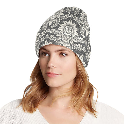 Damask Elegant Print Pattern Unisex Beanie